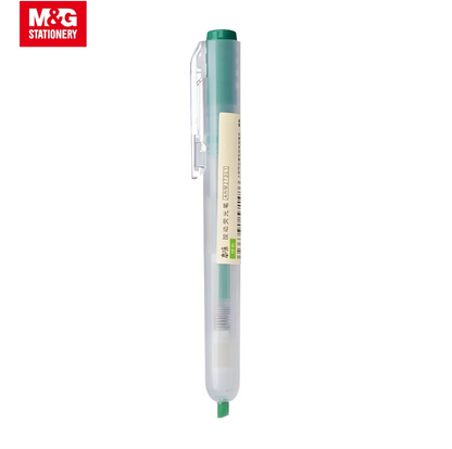 قلم تحديد قابل للسحب من إم آند جي تشنغوانغ، تحديد نابض بالحياة وواضح، طرف مشطوف - أخضر - رقم: AHM27301