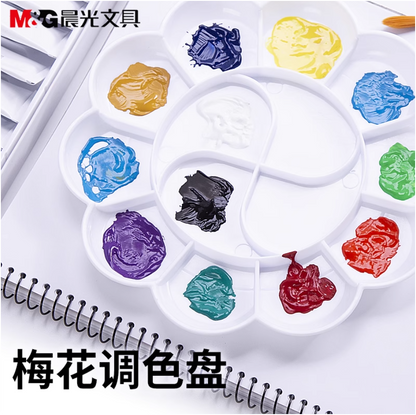 لوحة ألوان زهور تشنغوانغ من إم آند جي، لوحة ألوان زهر البرقوق ذات 10 أقسام، حجم كبير، رقم المنتج: APE97709