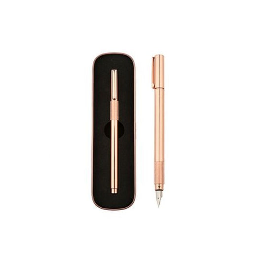 M&G Chenguang Metal Fountain Pen, Elegant and Premium Writing, Smooth Ink Flow, Gold 0.38mm- No:AFPM1705