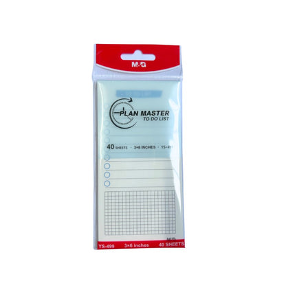 M&G Chenguang Plan Master Sticky Notes 76*150mm 40 Sheets To Do List - 76*151mm - No:Ys-499