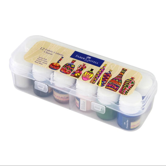 Faber-Castell Fabric Colors 12Color 10Ml In A Plastic Box - No:1410507
