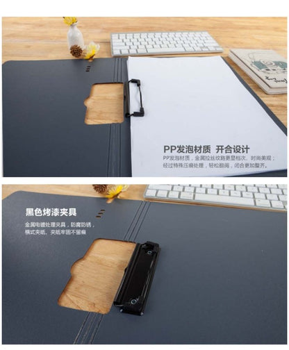 M&G Chenguang A4 Folding Folder Clip, Thickened File Folder, Writing Pad Organized Document Storage, Durable Plastic - No:ADM92911