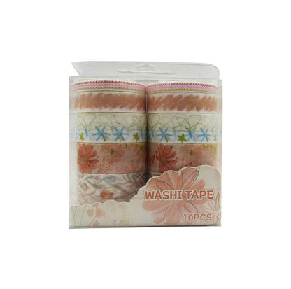 Set of decorative paper Washi tape 10 pieces of 2m , Multicolor - 1 Pack - No:JD2645C