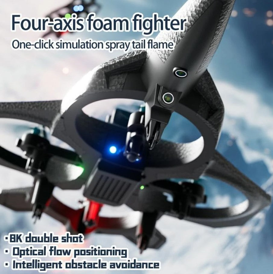 طائرة لعبة بدون طيار مزودة بكاميرا وجهاز تحكم عن بعد بتردد 2.4 جيجا هرتز مع بخاخ للأطفال - رقم: 4D-V46 EPP