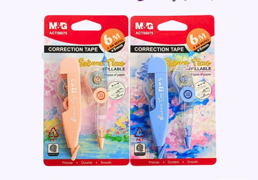 M&G Chenguang Correction Tape, Easy to Use Applicator for Instant Corrections 6M * 5MM - 1pcs - No:ACT56075