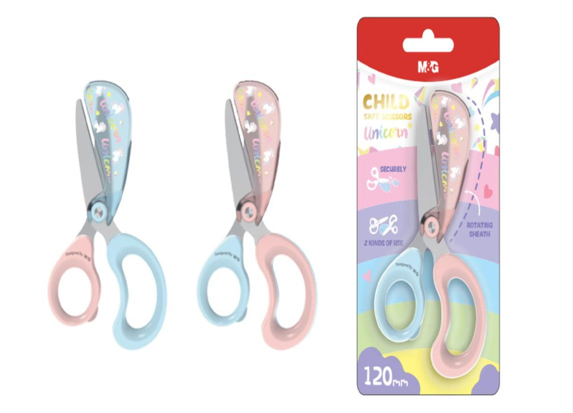 M&amp;G ChenguangScissors Anak Unicorn Series Pemotong Warna Pastel 120 ملم 4.75 بوصة - رقم: ASS913Y2