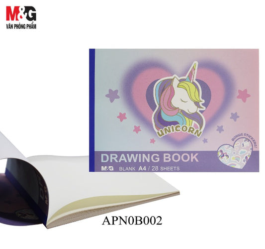 M&G Chenguang Unicorn Sketchbook Drawing Book Art Books A4 - 28 Sheets Coloring for Children - 1pcs - No:APN0B002