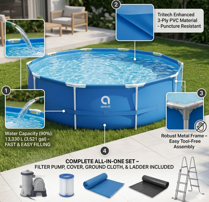 Jilong Avenli Round frame pool set 4.5x1.22m -No:17802EU