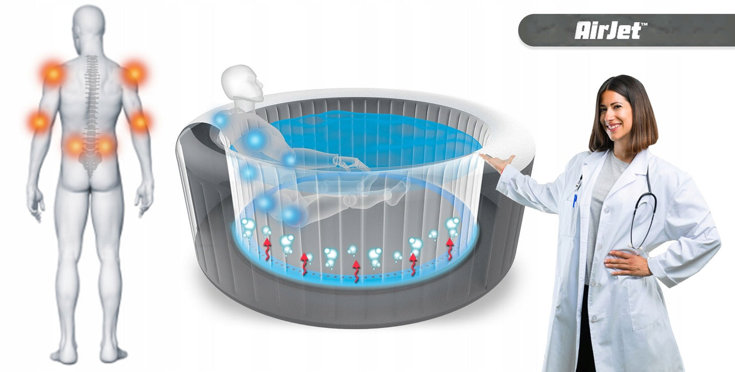 حوض استحمام ساخن قابل للنفخ من بيست واي لاي-زي-سبا هوليوود، موفر للطاقة، فاخر، مزود بإضاءة LED، يتسع لـ 4-6 أشخاص، أبعاده 1.80 متر × 66 سم - رقم المنتج: 6001F