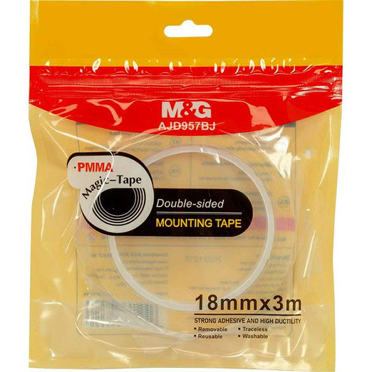 M&G Chenguang Double-sided Nano Mounting transparent Tape - 18mm- No:AJD957BJ