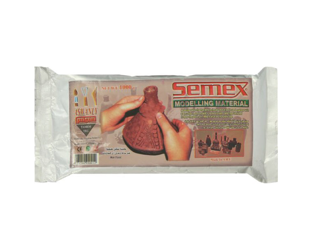 معجون تشكيل الطين أسواني من سيمكس، 1000 غرام - بني