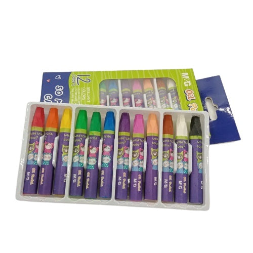 M&G So Many Cats Silk Smooth Oil Pastel Hexagon Crayon 12 colors - No:AGM900B8