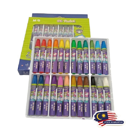 M&G So Many Cats Silk Smooth Oil Pastel Hexagon Crayon 24 Colors - No:AGM900B0