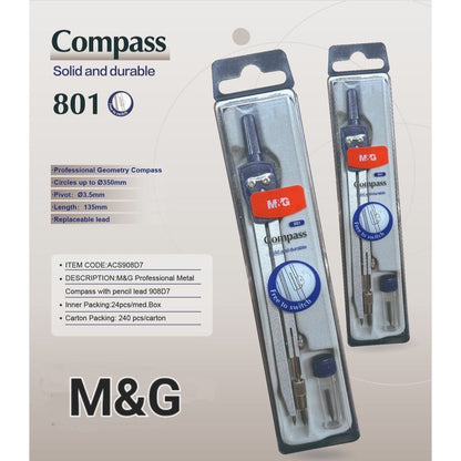M&G Chenguang Professional Metal Geometry Compass Drawing Sketching - No:ACS908D7