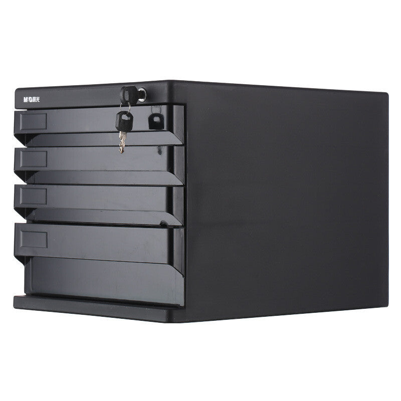 M&G Chenguang Desktop Filing Cabinet , 4-layer gray Four Floor Desktop Lockable File Storage, 266*360*255mm- No:ADM95297