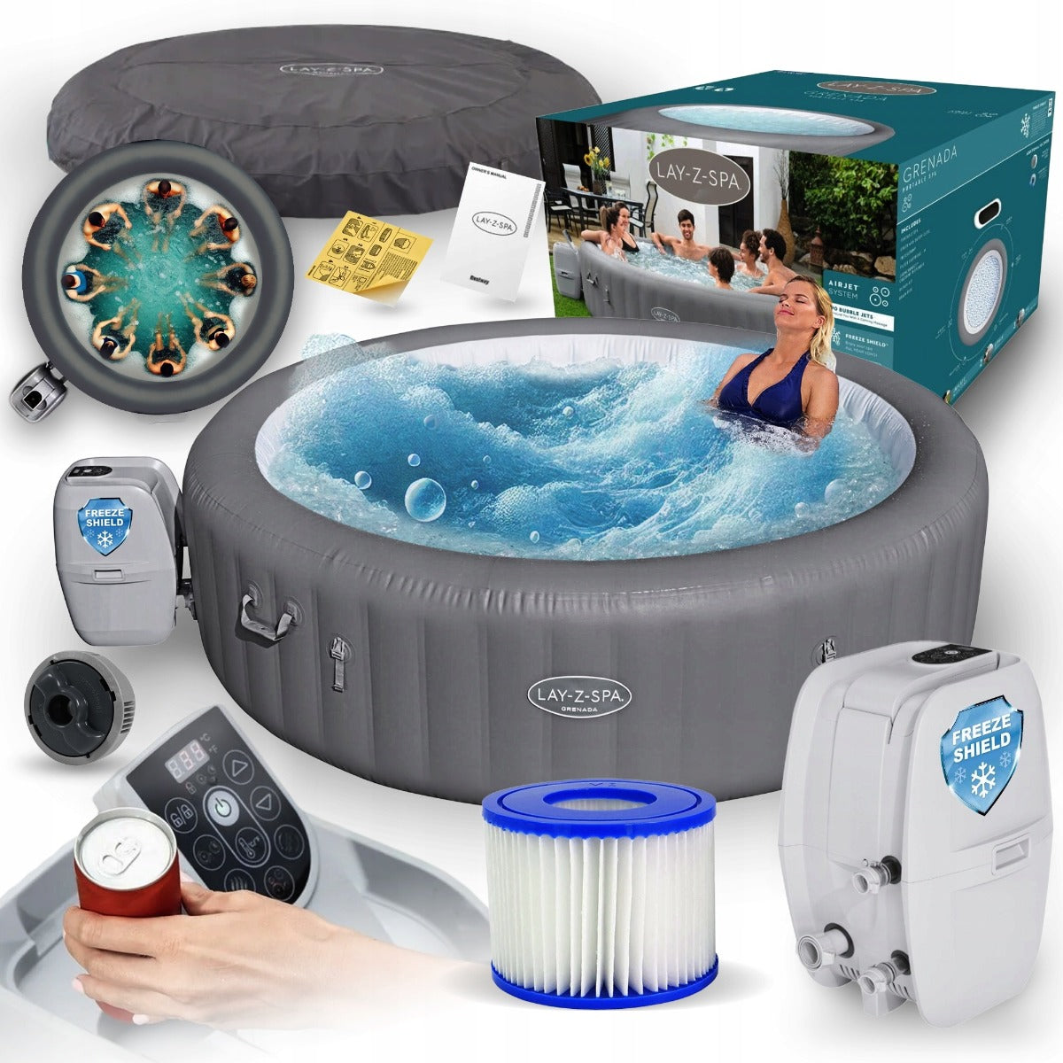 Bestway LAY-Z-SPA Grenada Air jet 236 x 71 cm, 6-8 people Wi-Fi - No:60135