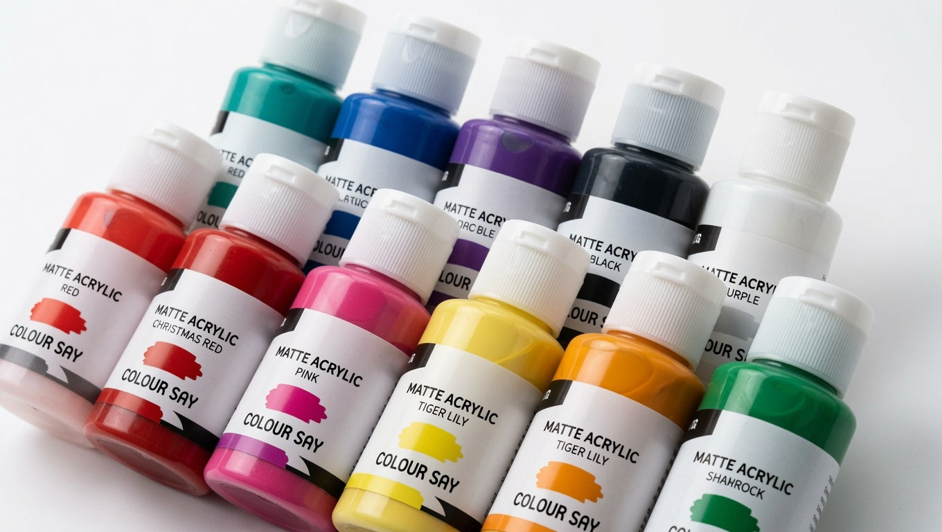 M&G Chenguang Colour Say Matte Acrylic Paint Set – 12 Classic Colors × 60ml | Rich Pigment | Fast Drying | Multi-Surface Acrylic Paint for Canvas, Wood, Paper & Crafts - No: APL976U12