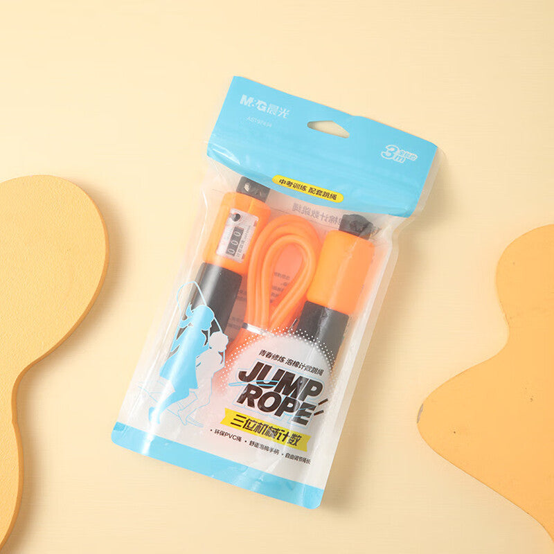 M&G Chenguang Adjustable Jump Rope with Counter – Foam Handle Skipping Rope for Fitness and Cardio Training - No:AST97434