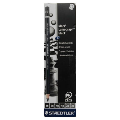 مجموعة أقلام رصاص فحم من ستيدلر، 6 أقلام