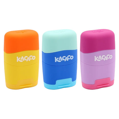 M&G Chenguang KACACO 2-in-1 Pencil Sharpener & Eraser – Dual-Hole Sharpener with Built-in Eraser, Portable School Stationery - 1pcs - No: APS912J2
