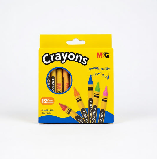 M&G Pack of 12 Non-Toxic Wax Crayons No:AGMX4255