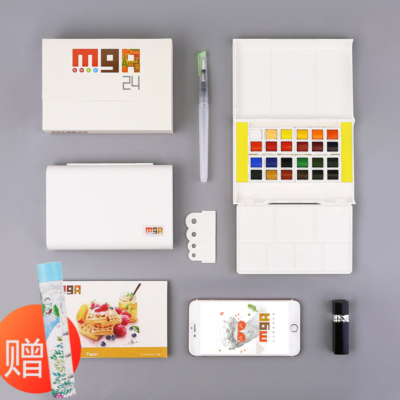 M&G Pack of 36 small color square solid watercolor paint - No:97677