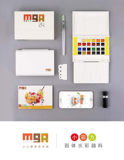 M&G Pack of 36 small color square solid watercolor paint - No:97677