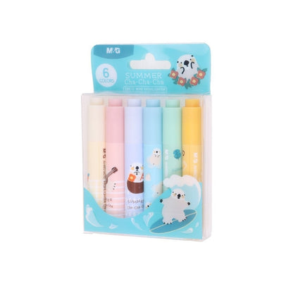 M&G Chenguang Summer Cha Cha Cha Mini Highlighter Pack of 6pcs - No:AHM29672
