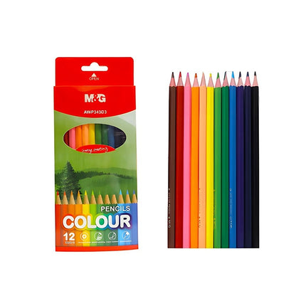 M&G Chenguang wooden drawing pencil, hexagonal grip 12 Colors - No:AWP343D3