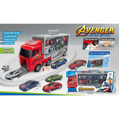 Toy truck, Avenger "On-the-go Fun!" Transport Truck Playset  children's toy large container truck - 7 Pcs - No:2-627