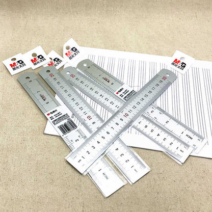 M&G Chenguang Stainless Steel Ruler 20 cm / 8 Inch – Dual-Scale Measuring Ruler in Centimeters and Inches - 1pcs – No:ARLN0483