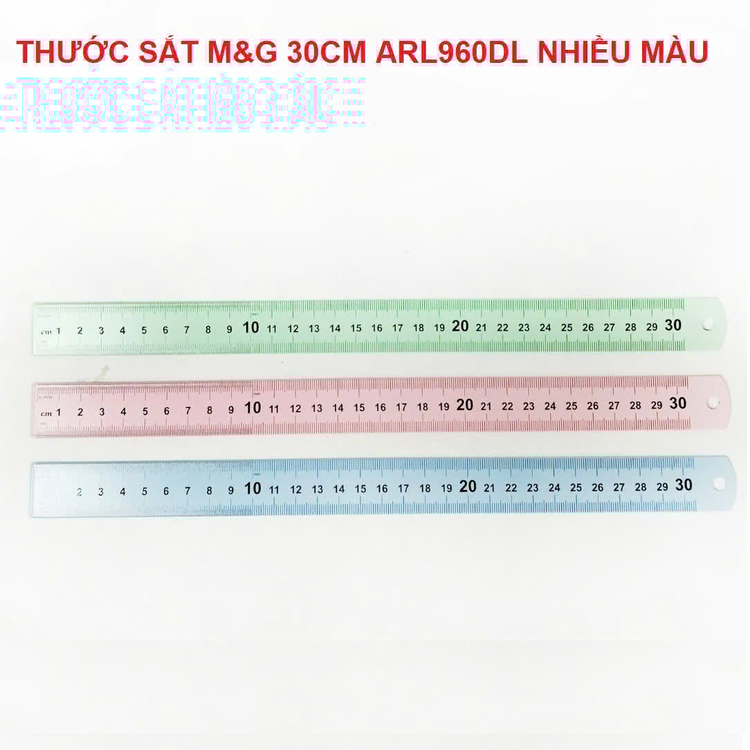 مسطرة معدنية ملونة من إم آند جي تشنغوانغ، قياس دقيق، 30 سم، تصميم مانع للانزلاق - رقم المنتج: ARL960DL