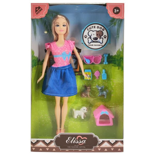 Elissa 11.5 " Fashion Doll Home w/ Pets Style I