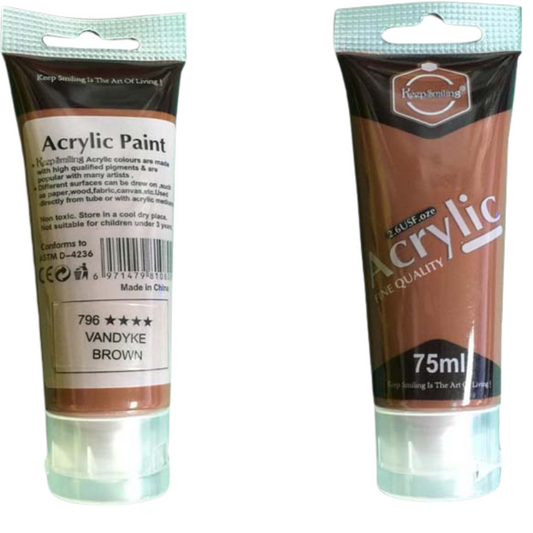 Keep Smiling Acrylic Paint Tube 75 Ml - Vandyke brown - No:796