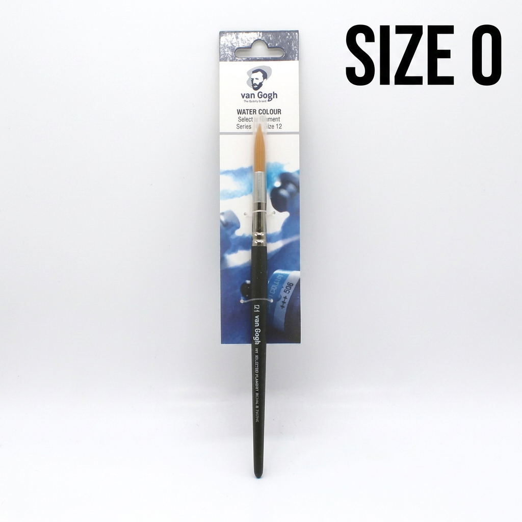 Van Gogh round brush No.191 size 0 studio packshot with size label