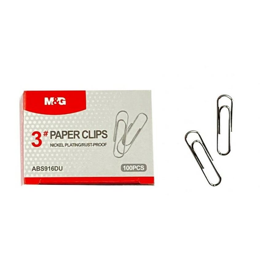 مشابك ورق مطلية بالنيكل من إم آند جي تشنغوانغ - 100 قطعة - رقم المنتج: ABS916DU