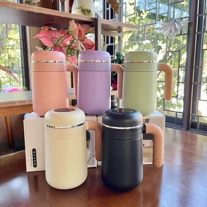 500ml Vacuum Insulated Stainless Steel Coffee Mug with Handle – Leakproof Thermal Travel Mug for Hot & Cold Drinks