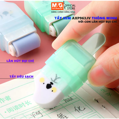 ممحاة رصاص على شكل آيس كريم من إم آند جي تشنغوانغ، فائقة التنظيف مع بكرة سحرية - قطعة واحدة - رقم المنتج: AXP963JV