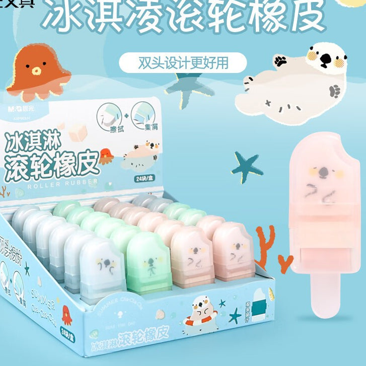 ممحاة رصاص على شكل آيس كريم من إم آند جي تشنغوانغ، فائقة التنظيف مع بكرة سحرية - قطعة واحدة - رقم المنتج: AXP963JV