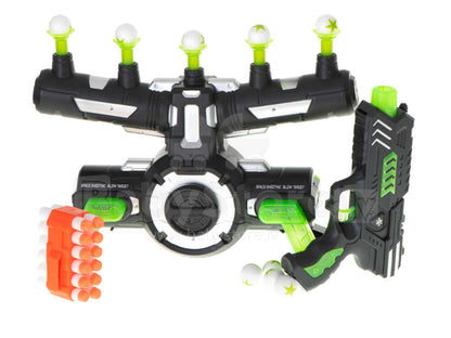 Air shooting game floating balls DARK WARS Phosphorescent Gun with 5 Balls, Black - No:B2157