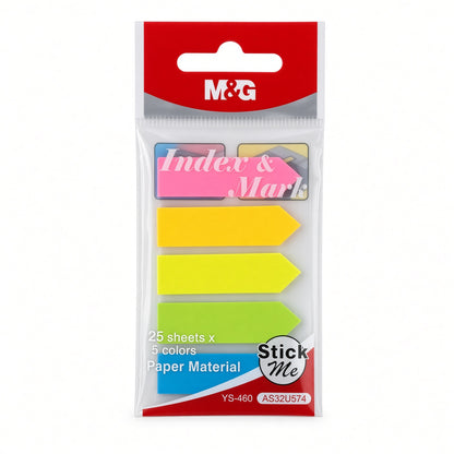 M&G Chenguang Index & Mark Sticky Page Flags – 5 Colors, 25 Sheets Each – Paper Material – No: YS-460