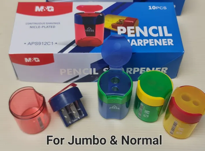 M&G Sharpener Double Hole With Cover No: APS912C1 (Assorted Colours) - 1piece