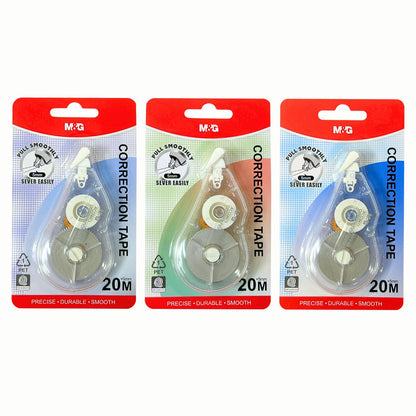 M&G Chenguang Correction Tape 20m x 5mm – PET Instant Dry Correction Tape, Smooth & Precise with Easy Pull Mechanism - 1pcs - No: ACT74473