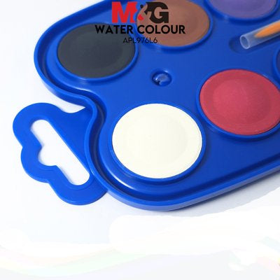 M&G Solid Water colour paints with pallete and brush 12+2 Colours No: APL976L6