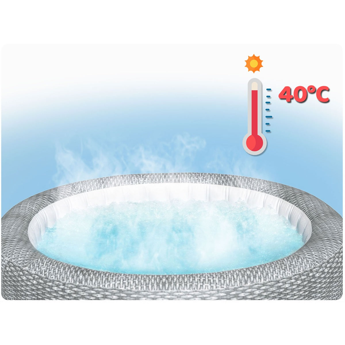 حوض استحمام ساخن قابل للنفخ من بيست واي لاي-زي-سبا بالي، موفر للطاقة، مزود بنظام نفاث ذكي، مقاس 196 سم × 71 سم، مع تحكم عبر تطبيق، يتسع لـ 4-6 أشخاص - رقم: 6001N