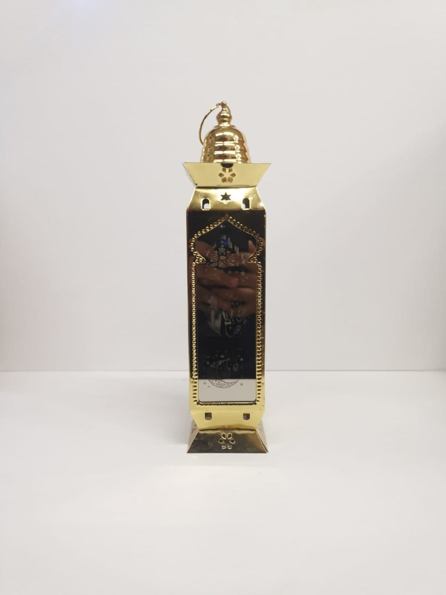 Ramadan Lantern Glass Mirror Decorative Metal - Gold - 32cm