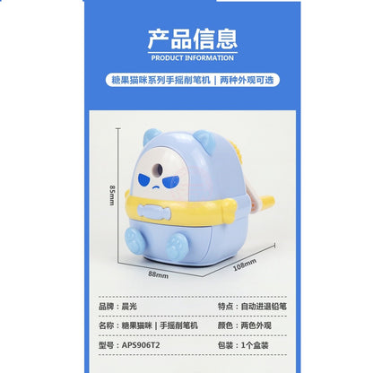 M&G Candy Cat Series Hand-cranked Pencil Sharpener No: APS906T2 (Assorted Colours)