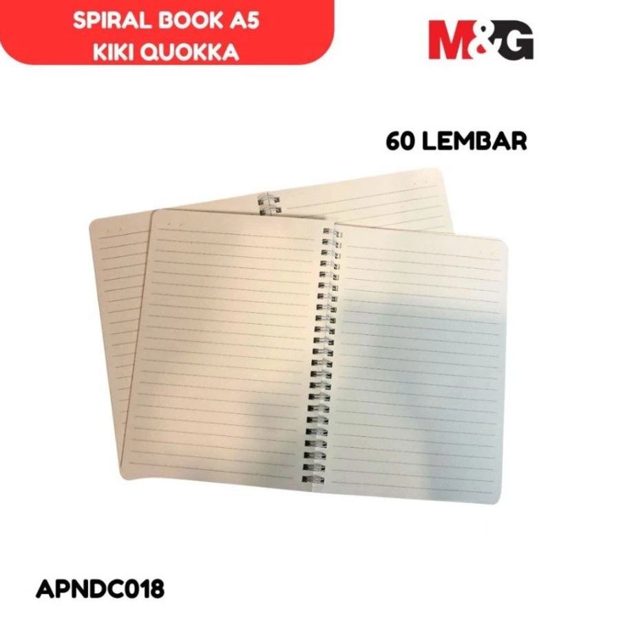 M&G Chenguang Kiki Quokka Spiral Notebook A5 – 60 Sheets, Single Ruled - 1pcs - No:APNDC018