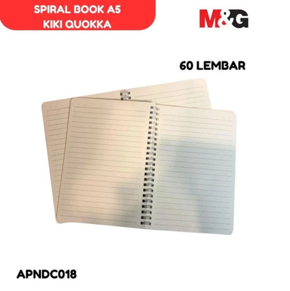 M&G Chenguang Kiki Quokka Spiral Notebook A5 – 60 Sheets, Single Ruled - 1pcs - No:APNDC018