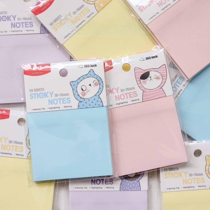 M&G Chenguang So Many Cats Sticky Notes 3×3 Inch, 50 Sheets, 76 × 76 mm - 1pcs - No: YS-484